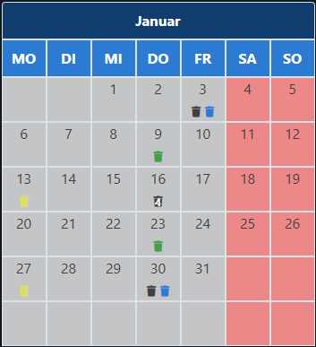 ZAH Abfuhrkalender 2025 - DrPiffl.DE
